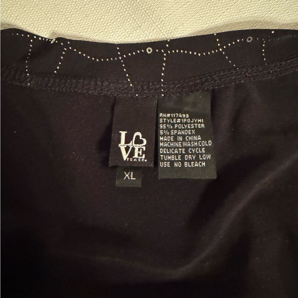 Love Tease Black Bolero Cardigan Sweater Top with Silver Detail XL - Picture 7 of 7